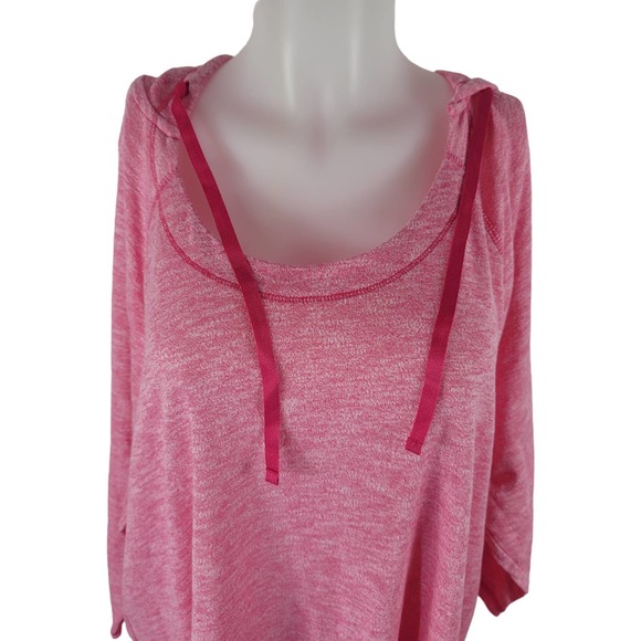 Danskin Now Heathered Pink Lightweight Hooded Athletic Top 4X - Picture 2 of 5